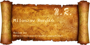 Miloszav Renátó névjegykártya